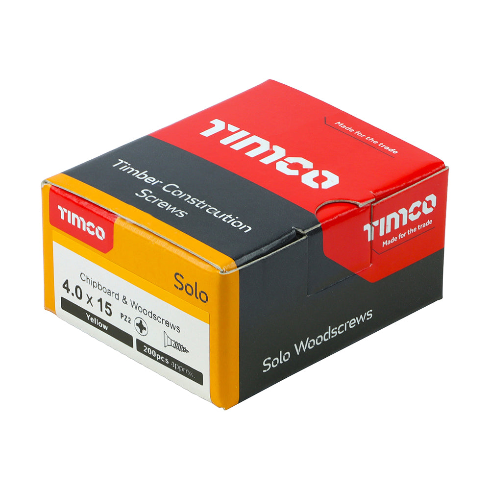TIMCO Solo Countersunk Gold Woodscrews - 4.0 x 15 - Image