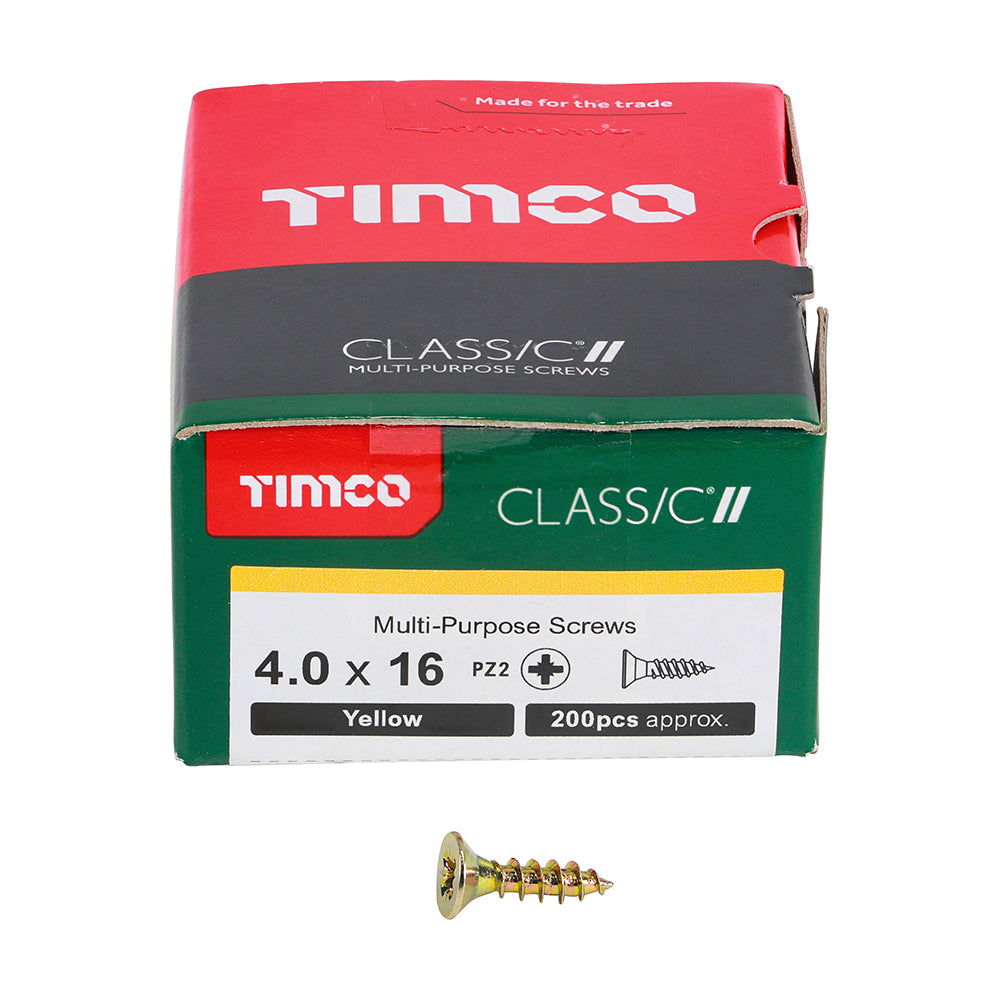 TIMCO Classic Multi-Purpose Countersunk Gold Woodscrews - 4.0 x 16 - Image