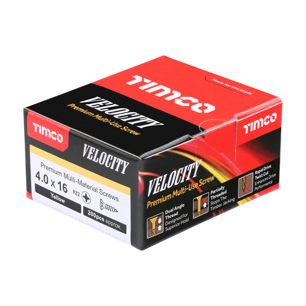 TIMCO Velocity Premium Multi-Use Countersunk Gold Woodscrews - 4.0 x 16 - Image