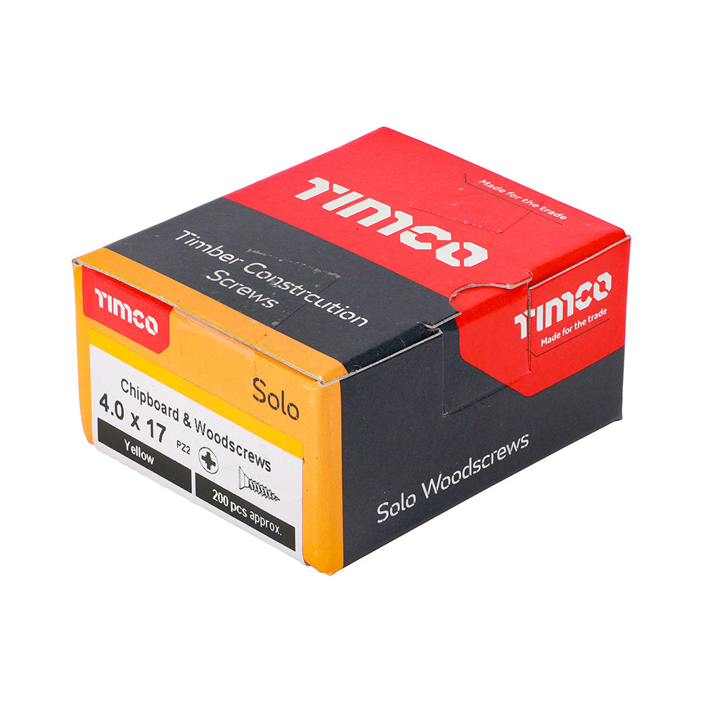 TIMCO Solo Countersunk Gold Woodscrews - 4.0 x 17 - Image