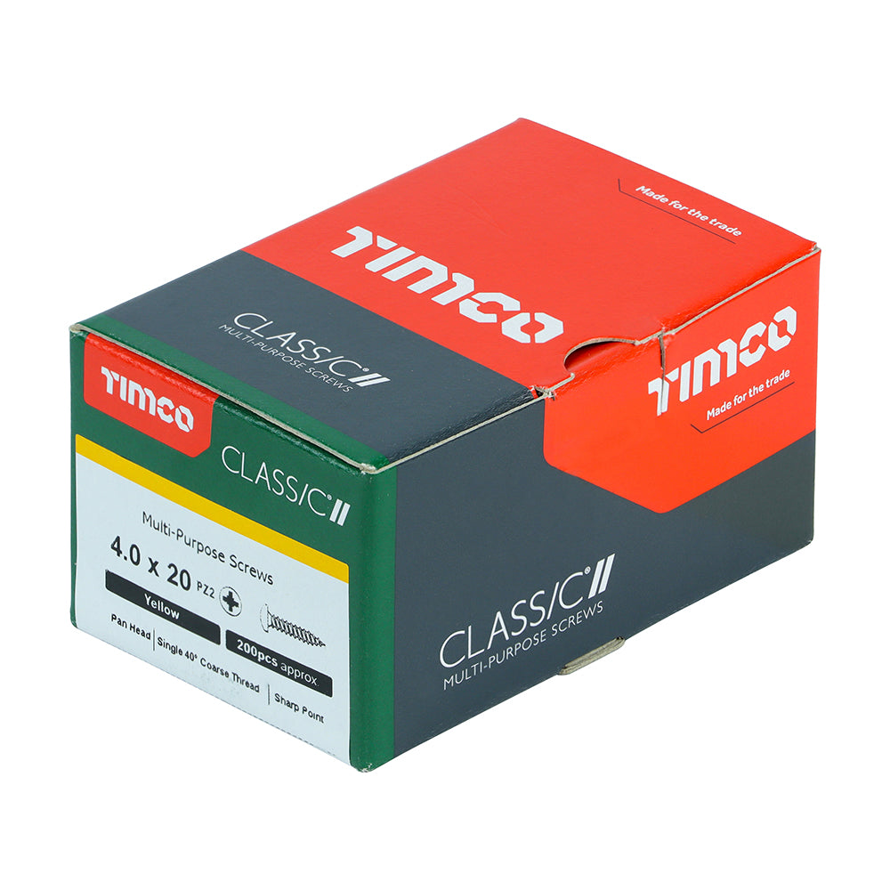 TIMCO Classic Multi-Purpose Pan Head Gold Woodscrews - 4.0 x 20 - Image