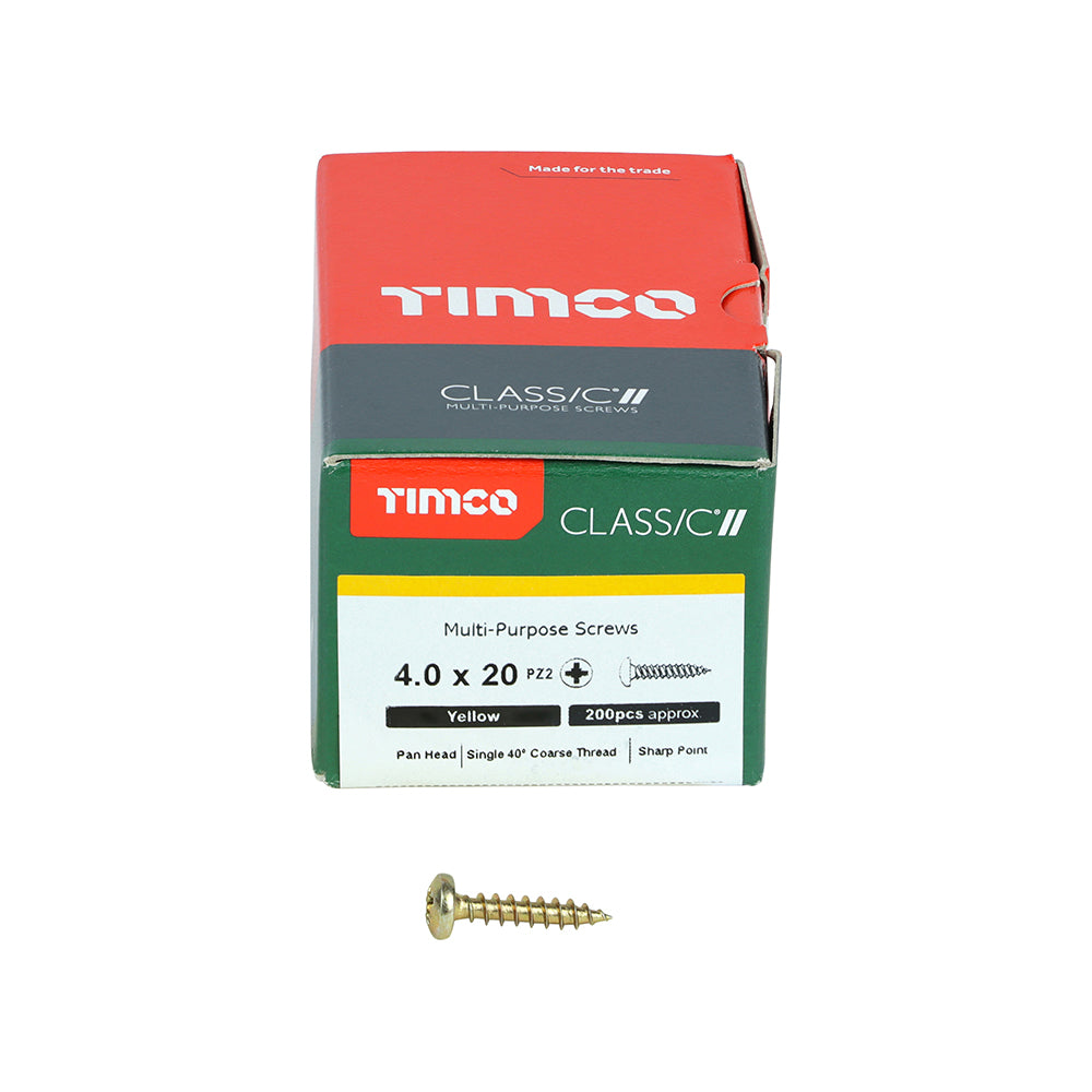 TIMCO Classic Multi-Purpose Pan Head Gold Woodscrews - 4.0 x 20 - Image