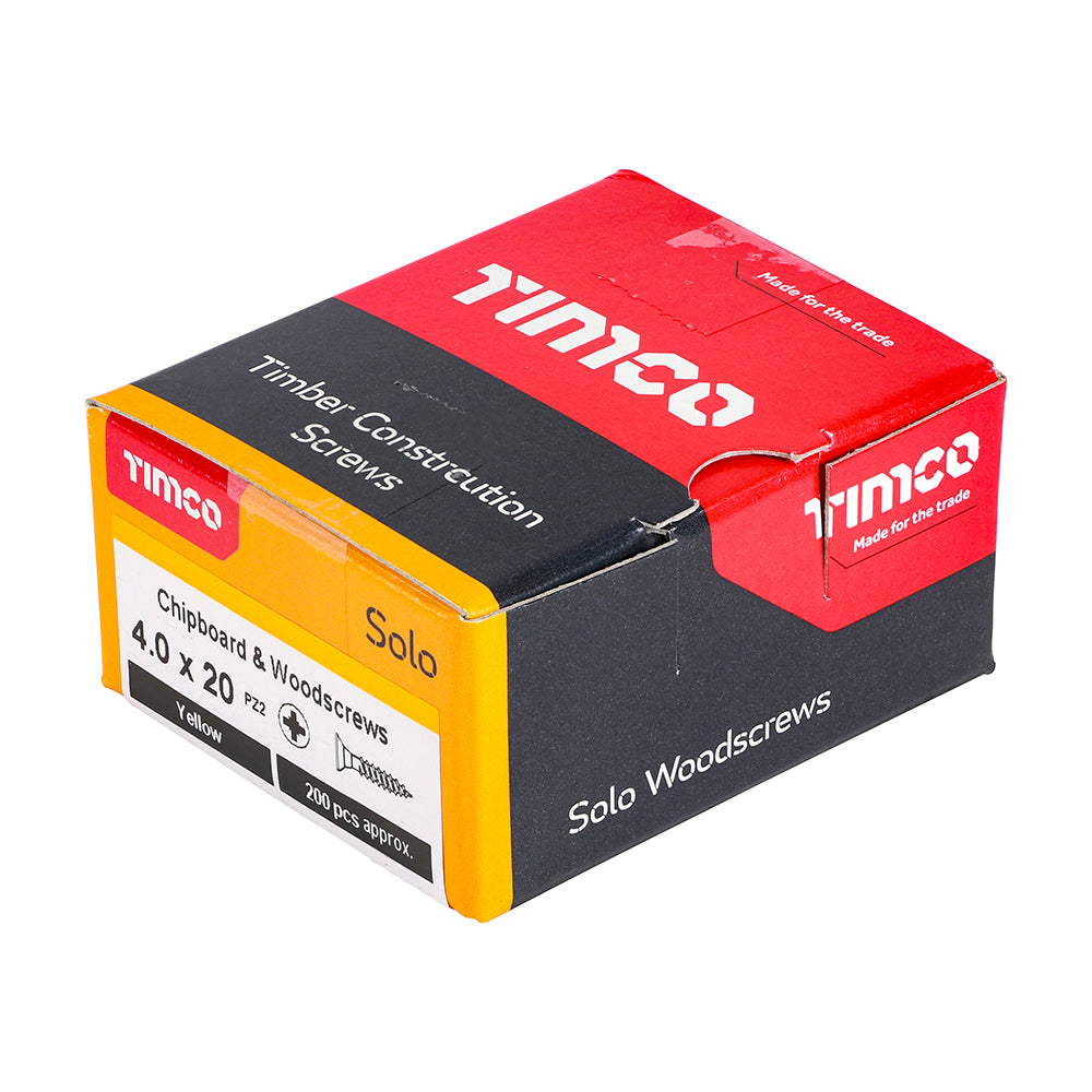 TIMCO Solo Countersunk Gold Woodscrews - 4.0 x 20 - Image