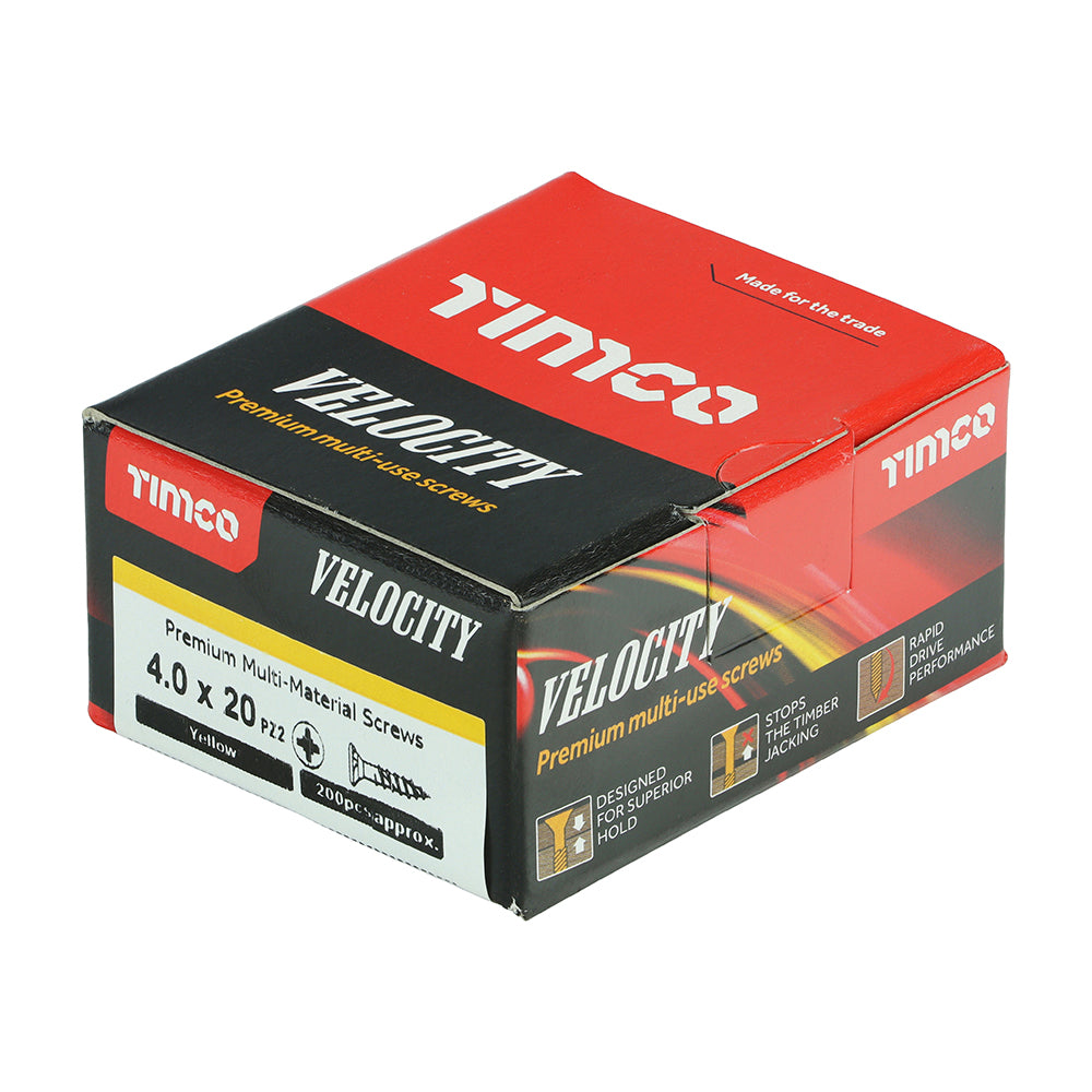 TIMCO Velocity Premium Multi-Use Countersunk Gold Woodscrews - 4.0 x 20 - Image