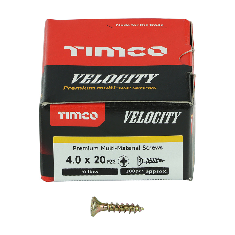 TIMCO Velocity Premium Multi-Use Countersunk Gold Woodscrews - 4.0 x 20 - Image