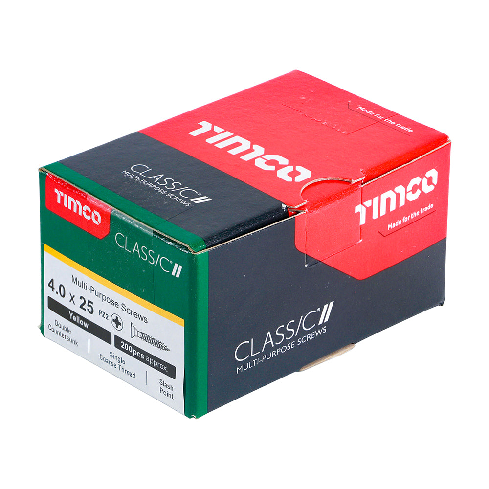 TIMCO Classic Multi-Purpose Countersunk Gold Woodscrews - 4.0 x 25 - Image