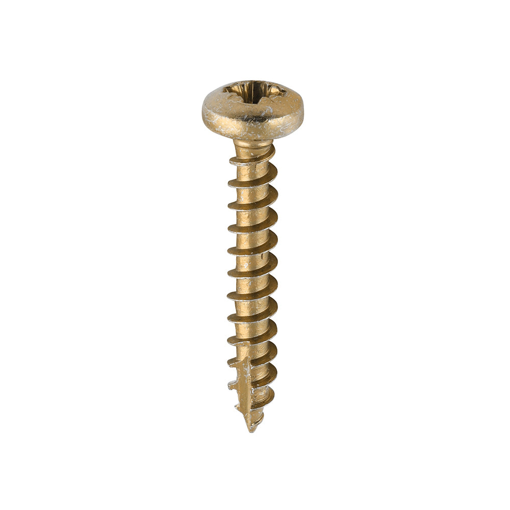 TIMCO Classic Multi-Purpose Pan Head Gold Woodscrews - 4.0 x 25 - Image