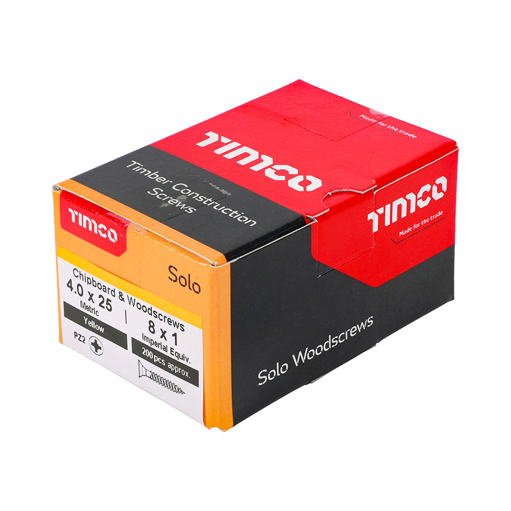 TIMCO Solo Countersunk Gold Woodscrews - 4.0 x 25 - Image