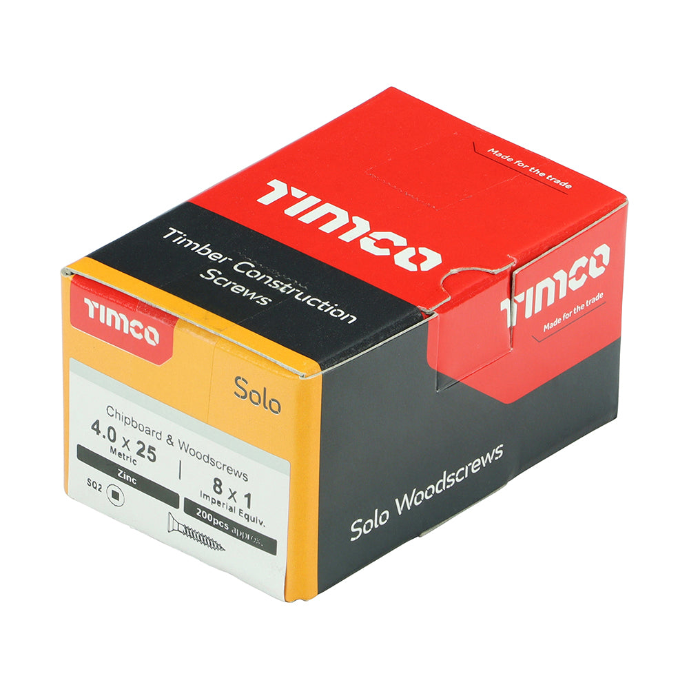 TIMCO Solo Countersunk Silver Woodscrews - 4.0 x 25 - Image
