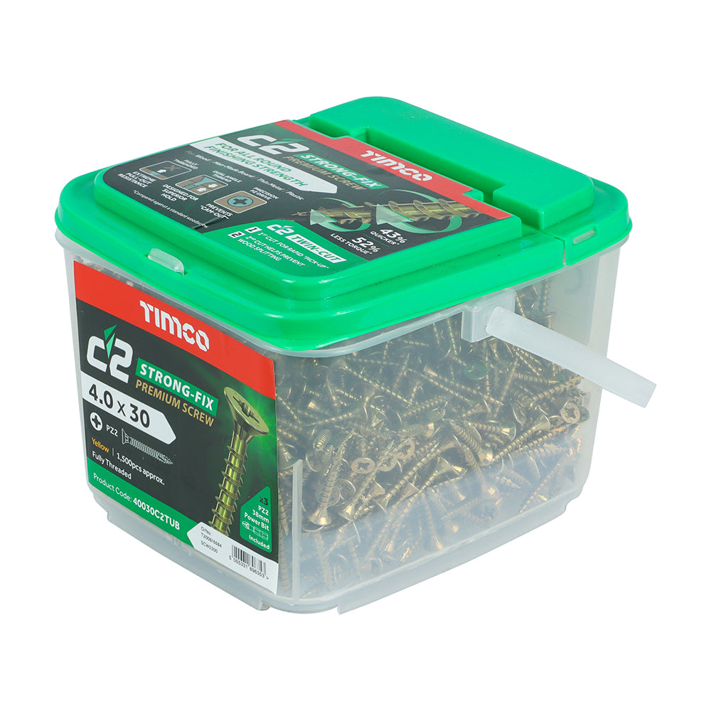 TIMCO C2 Strong-Fix Multi-Purpose Premium Countersunk Gold Woodscrews - 4.0 x 30 - Image