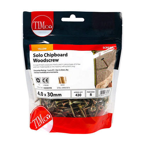 TIMCO Solo Countersunk Gold Woodscrews - 4.0 x 30 - Image