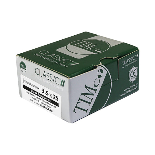 TIMCO Classic Multi-Purpose Countersunk Black Woodscrews - 4.0 x 30 - Image