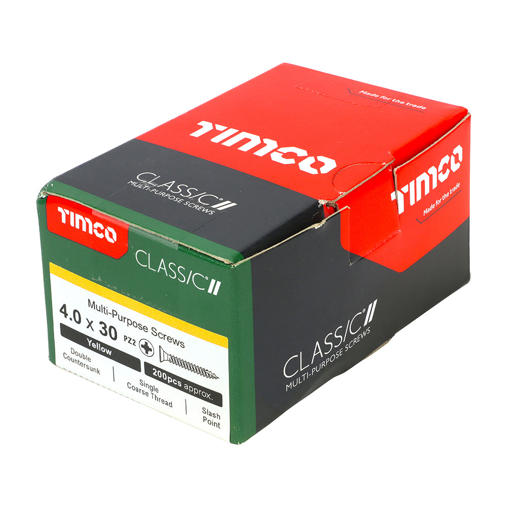 TIMCO Classic Multi-Purpose Countersunk Gold Woodscrews - 4.0 x 30 - Image