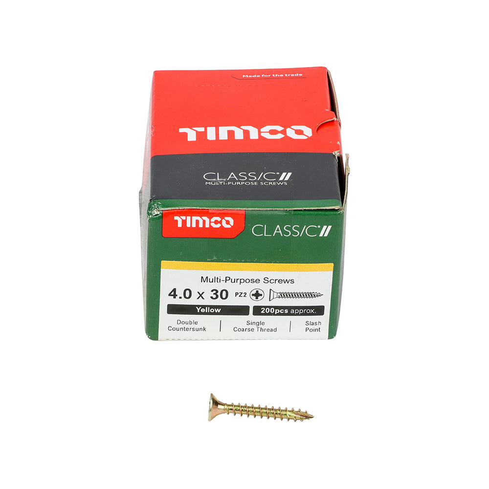 TIMCO Classic Multi-Purpose Countersunk Gold Woodscrews - 4.0 x 30 - Image