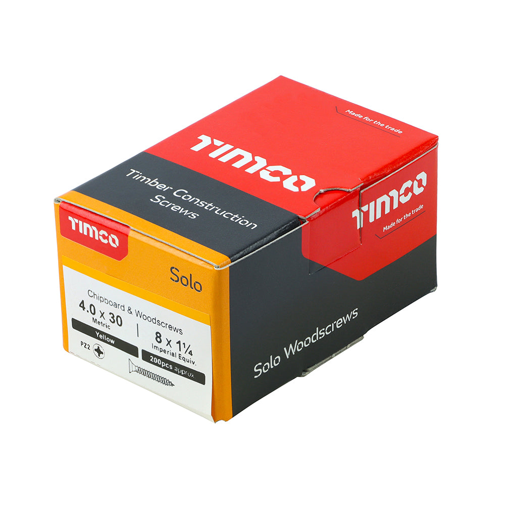 TIMCO Solo Countersunk Gold Woodscrews - 4.0 x 30 - Image