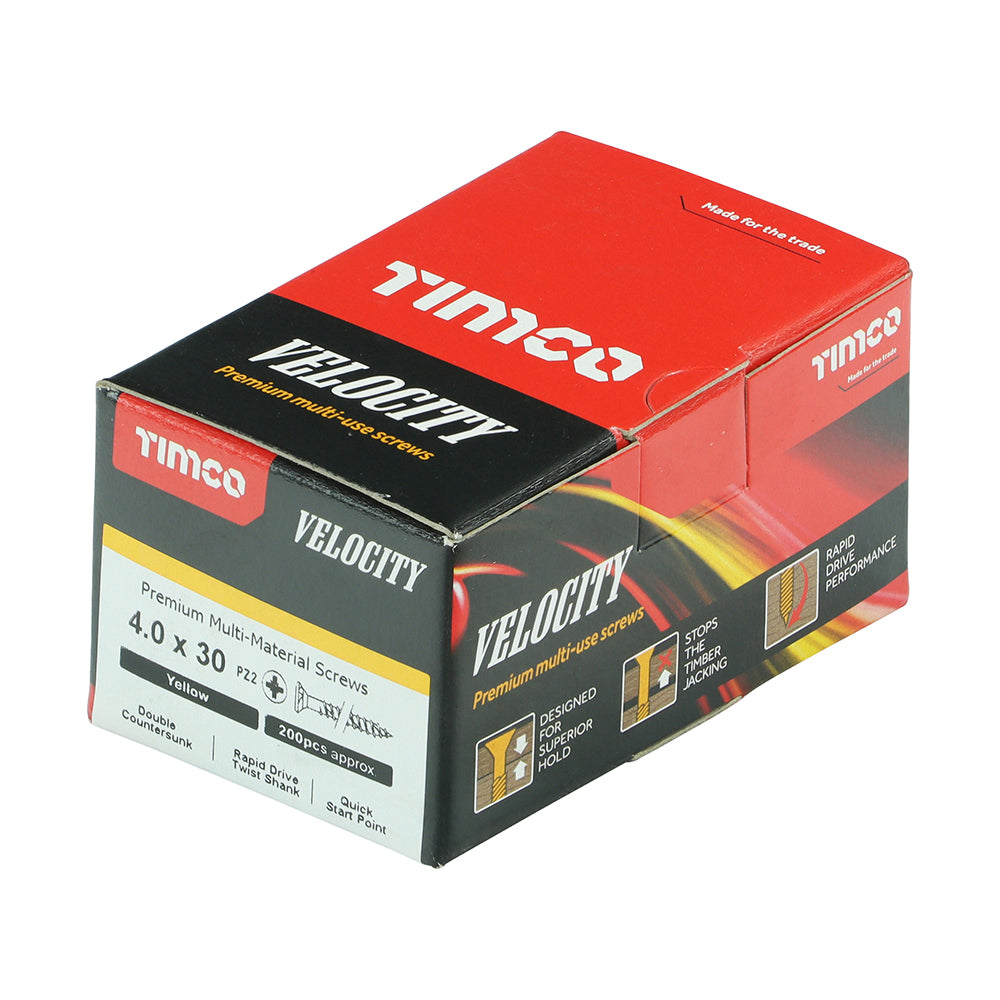 TIMCO Velocity Premium Multi-Use Countersunk Gold Woodscrews - 4.0 x 30 - Image
