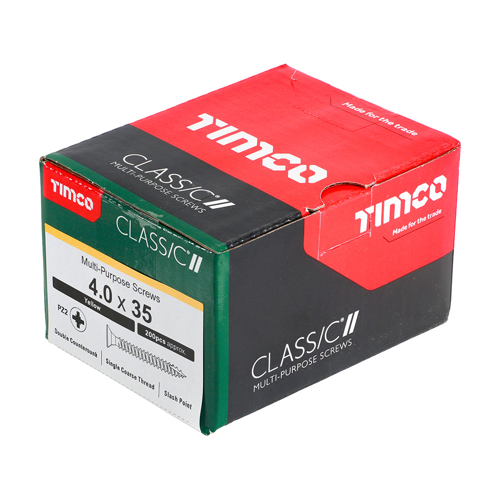TIMCO Classic Multi-Purpose Countersunk Gold Woodscrews - 4.0 x 35 - Image