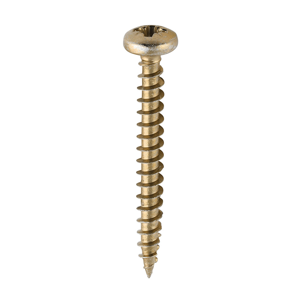 TIMCO Classic Multi-Purpose Pan Head Gold Woodscrews - 4.0 x 35 - Image