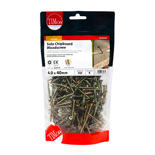 TIMCO Solo Countersunk Gold Woodscrews - 4.0 x 40 - Image