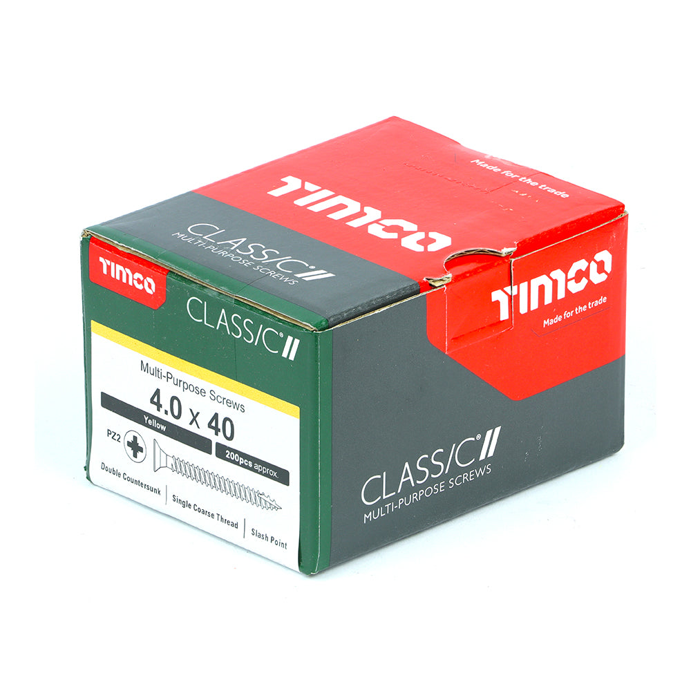 TIMCO Classic Multi-Purpose Countersunk Gold Woodscrews - 4.0 x 40 - Image
