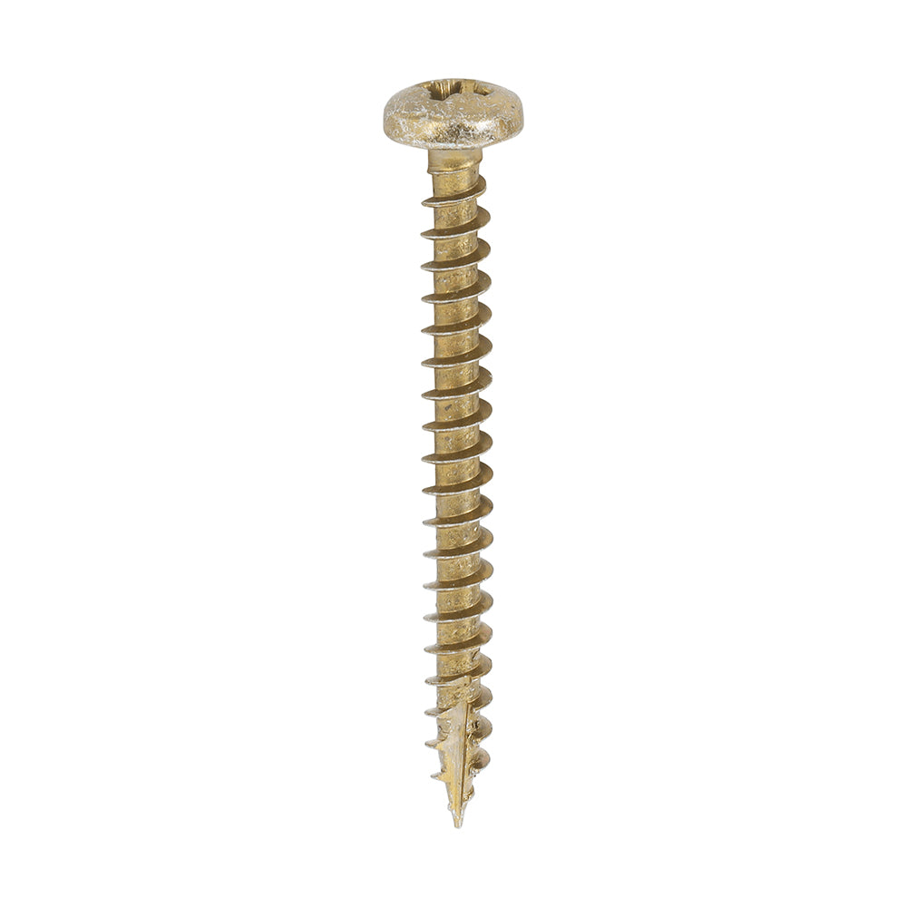 TIMCO Classic Multi-Purpose Pan Head Gold Woodscrews - 4.0 x 40 - Image