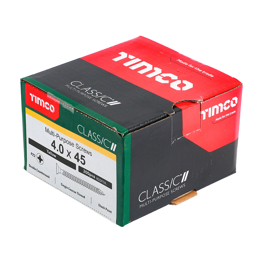 TIMCO Classic Multi-Purpose Countersunk Gold Woodscrews - 4.0 x 45 - Image