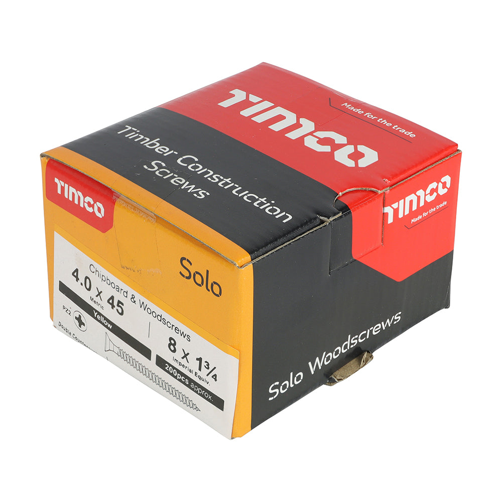 TIMCO Solo Countersunk Gold Woodscrews - 4.0 x 45 - Image