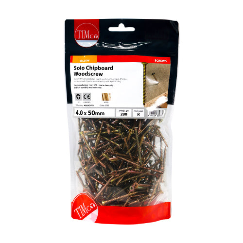 TIMCO Solo Countersunk Gold Woodscrews - 4.0 x 50 - Image