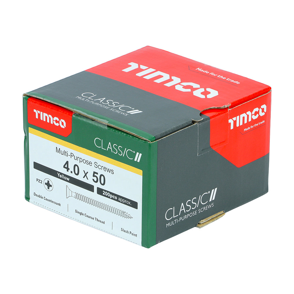 TIMCO Classic Multi-Purpose Countersunk Gold Woodscrews - 4.0 x 50 - Image
