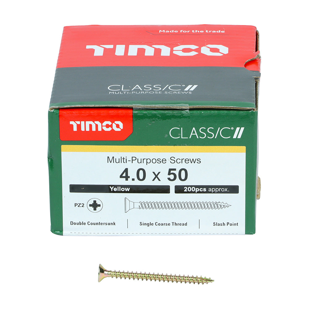 TIMCO Classic Multi-Purpose Countersunk Gold Woodscrews - 4.0 x 50 - Image