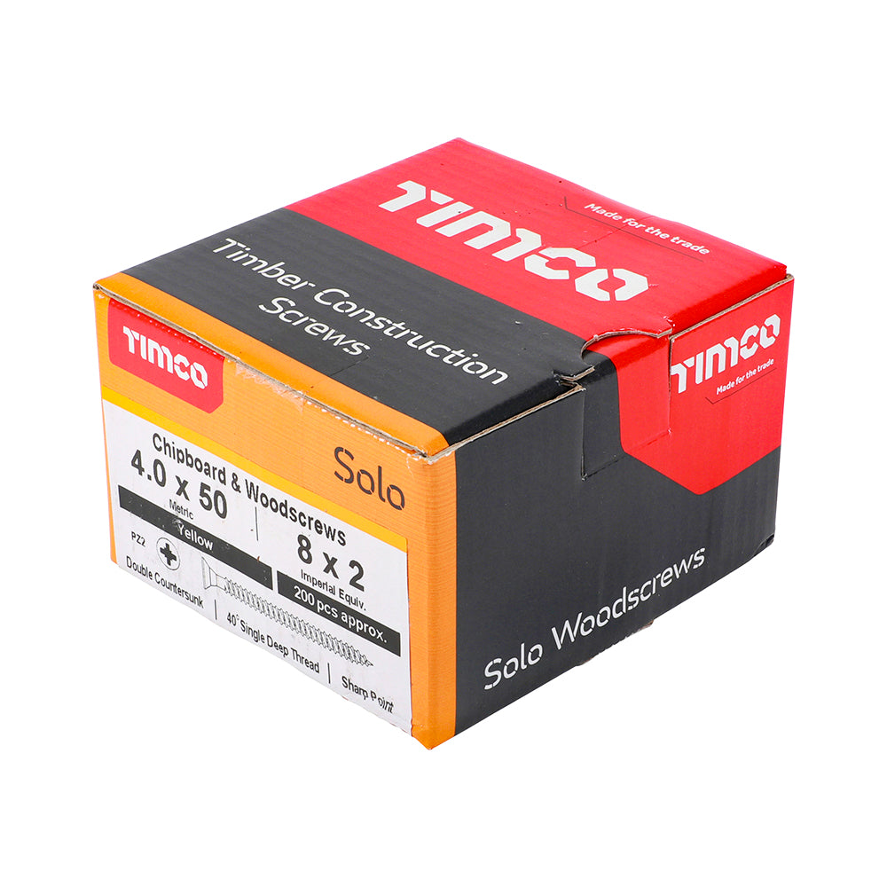 TIMCO Solo Countersunk Gold Woodscrews - 4.0 x 50 - Image