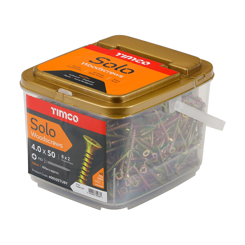 TIMCO Solo Countersunk Gold Woodscrews - 4.0 x 50 - Image