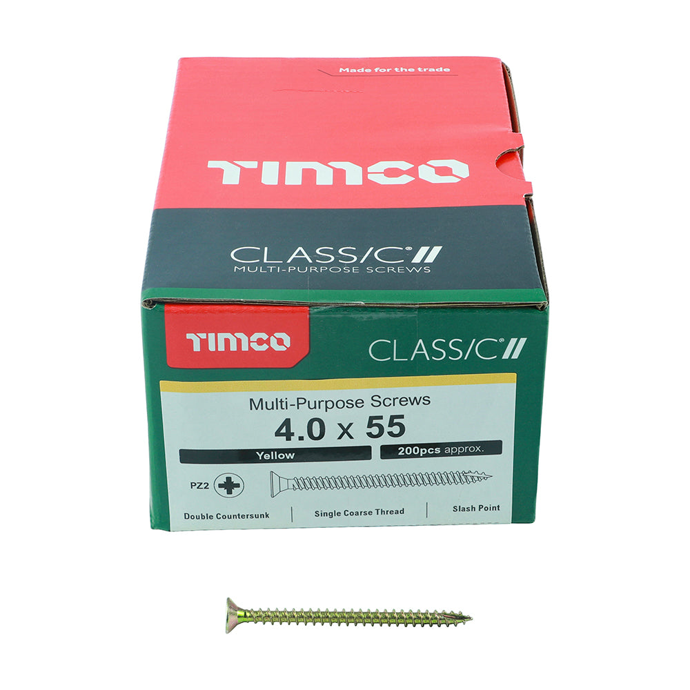 TIMCO Classic Multi-Purpose Countersunk Gold Woodscrews - 4.0 x 55 - Image