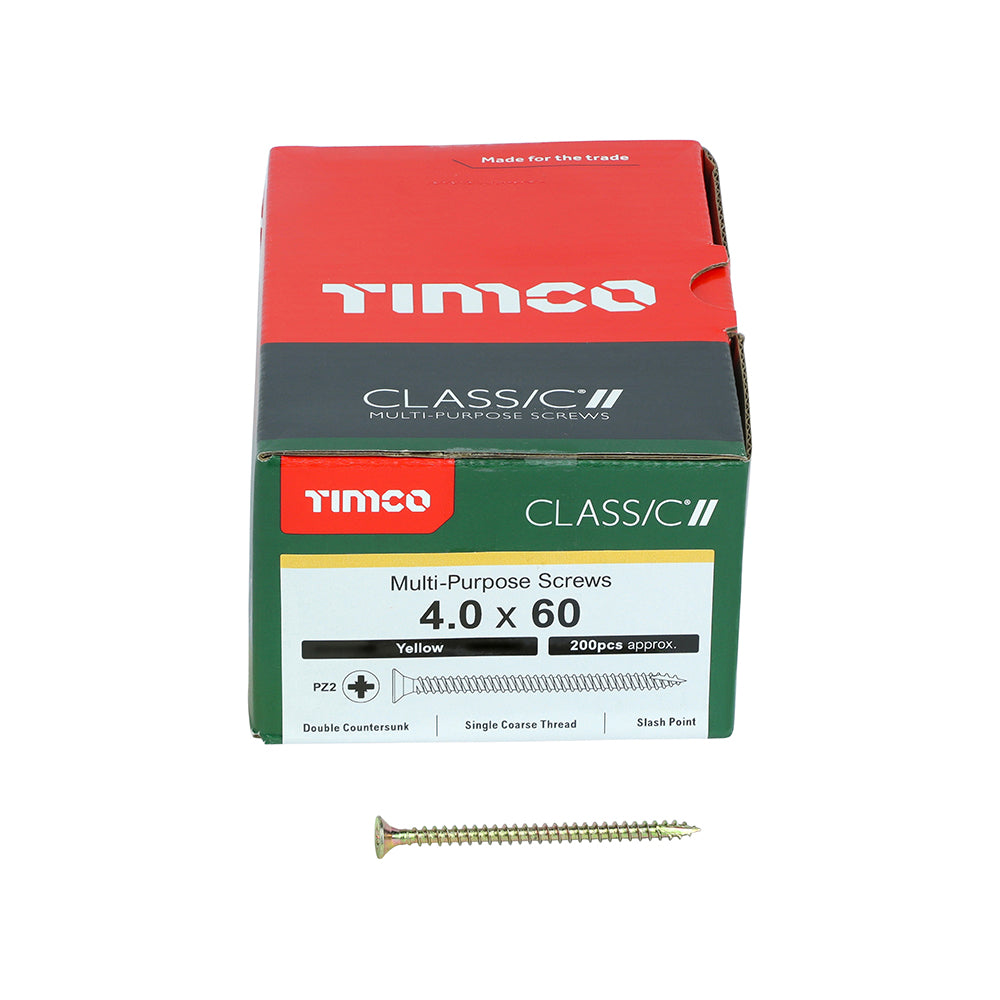 TIMCO Classic Multi-Purpose Countersunk Gold Woodscrews - 4.0 x 60 - Image