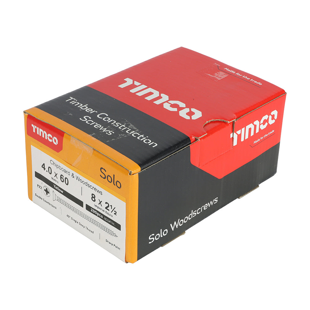 TIMCO Solo Countersunk Gold Woodscrews - 4.0 x 60 - Image