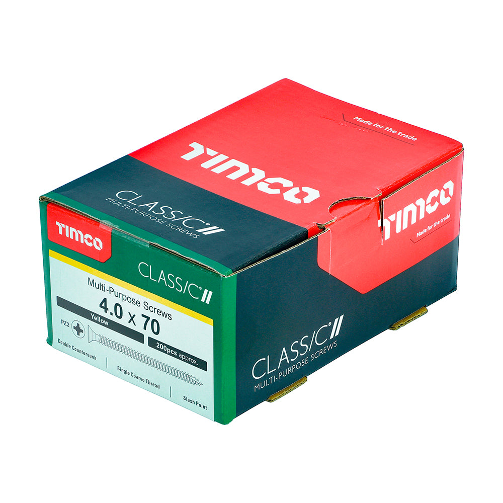 TIMCO Classic Multi-Purpose Countersunk Gold Woodscrews - 4.0 x 70 - Image
