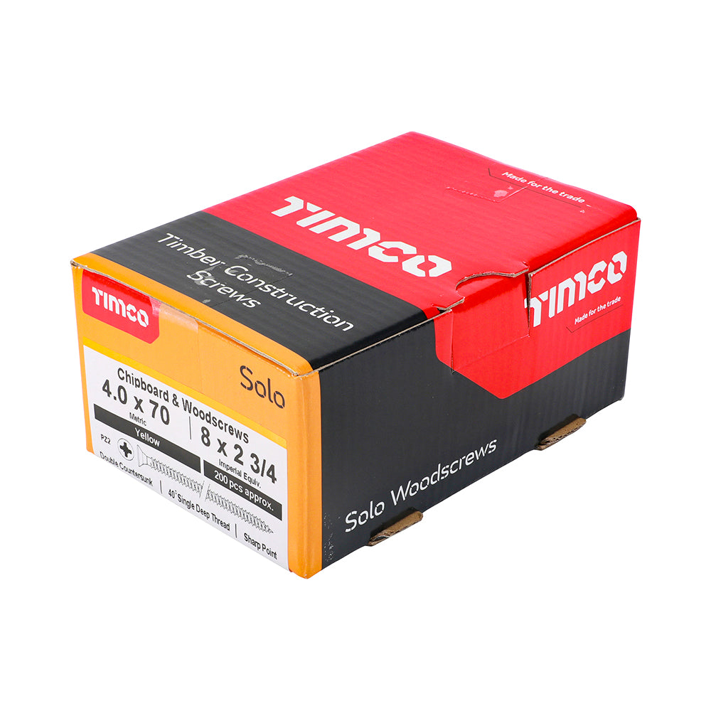 TIMCO Solo Countersunk Gold Woodscrews - 4.0 x 70 - Image