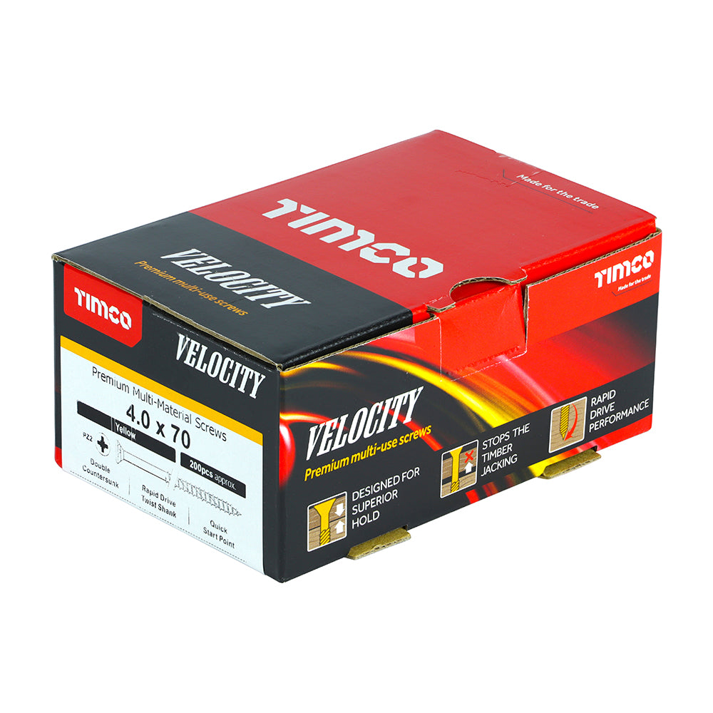 TIMCO Velocity Premium Multi-Use Countersunk Gold Woodscrews - 4.0 x 70 - Image