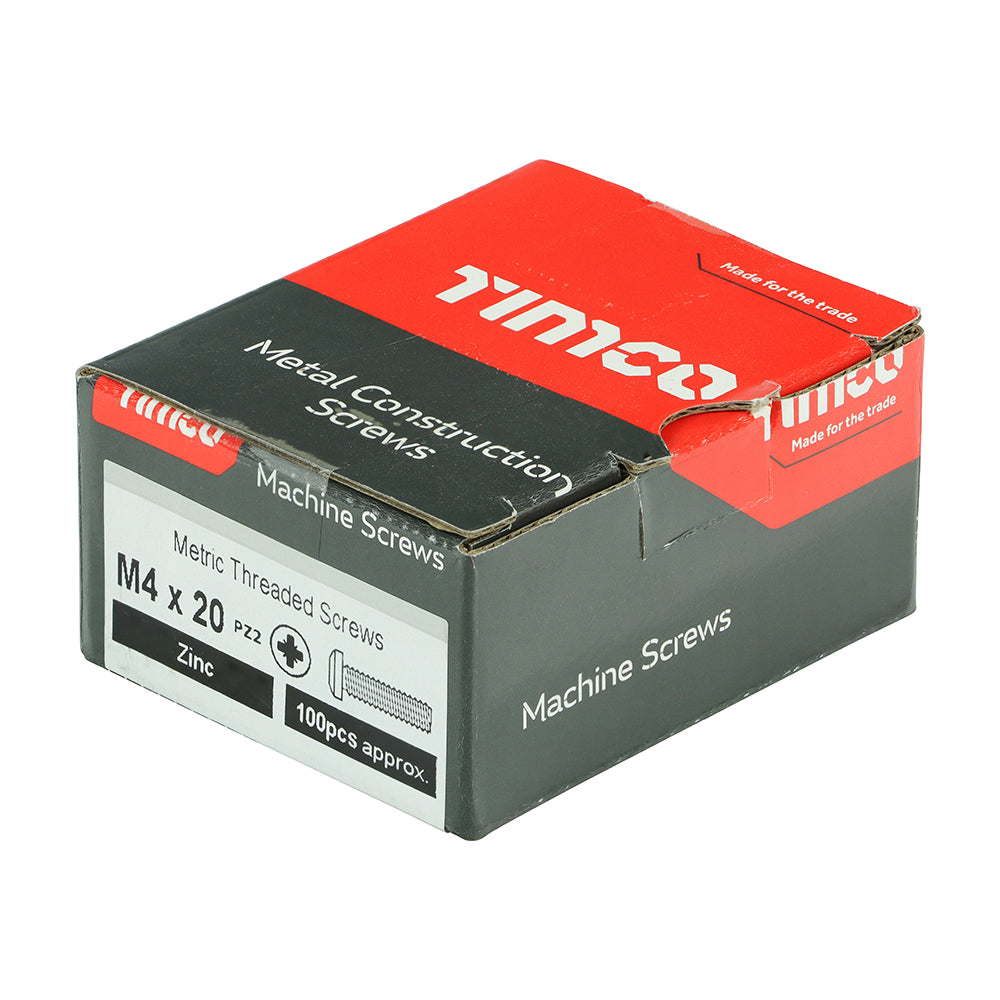 TIMCO Machine Pan Head Silver Screws - M4 x 20 - Image