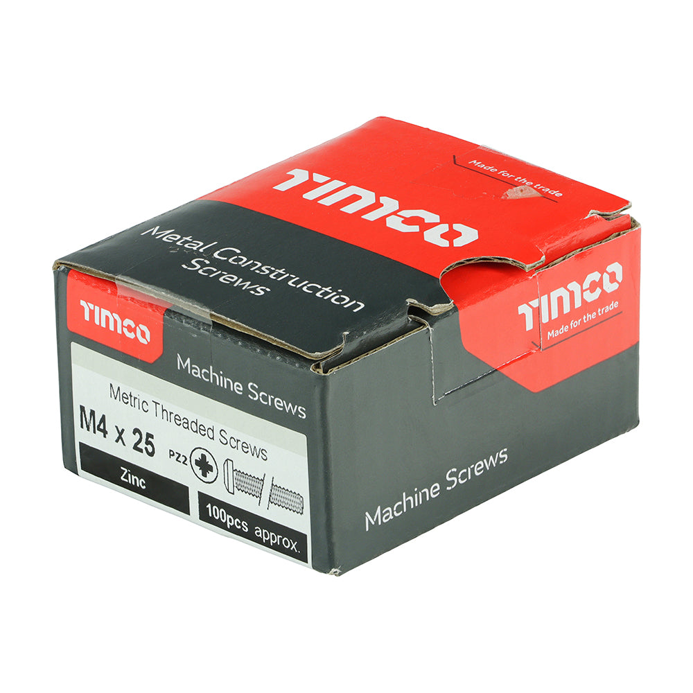 TIMCO Machine Pan Head Silver Screws - M4 x 25 - Image