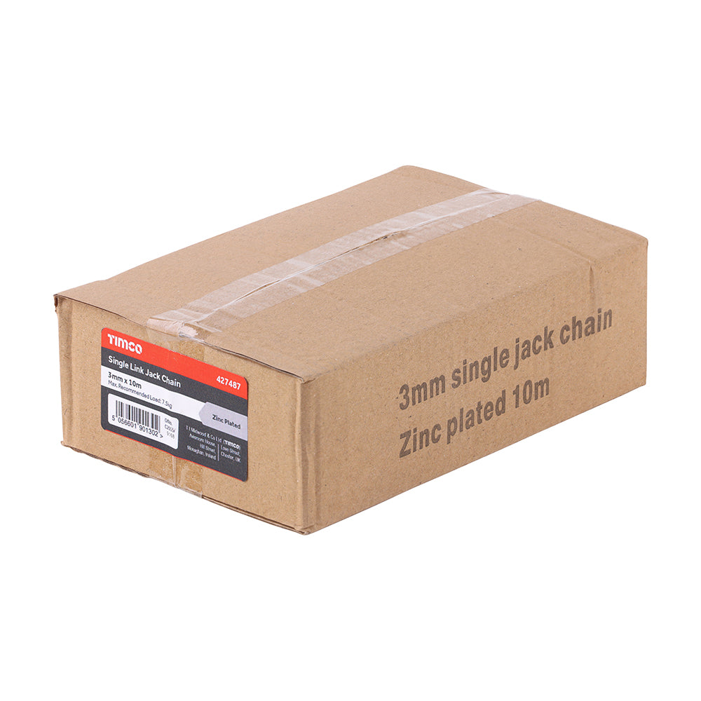 TIMCO Single Link Jack Chain - Zinc - 3mm x 10m - Image