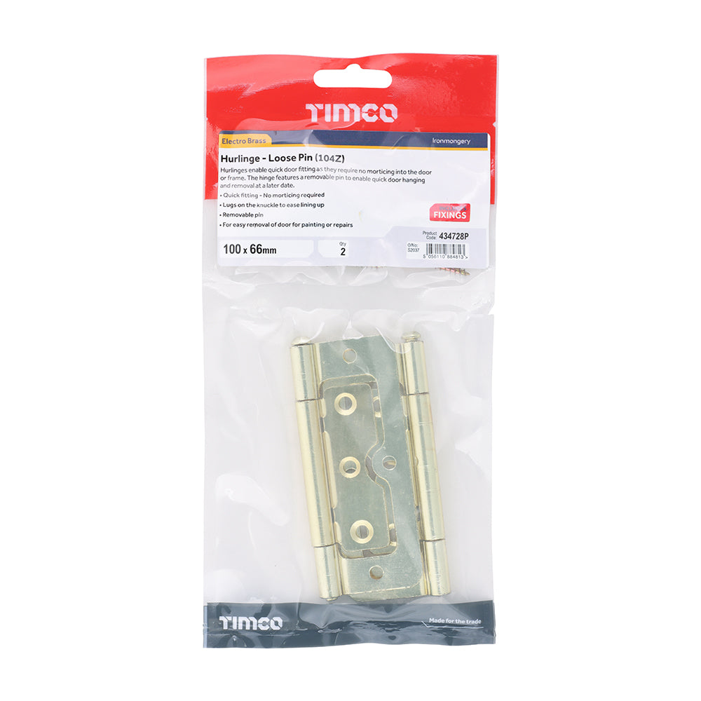 TIMCO Hurlinge - Loose Pin (104Z) - Electro Brass - 100 x 66 - Image