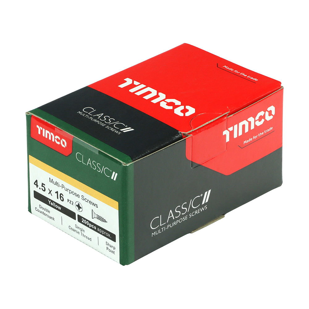 TIMCO Classic Multi-Purpose Countersunk Gold Woodscrews - 4.5 x 16 - Image