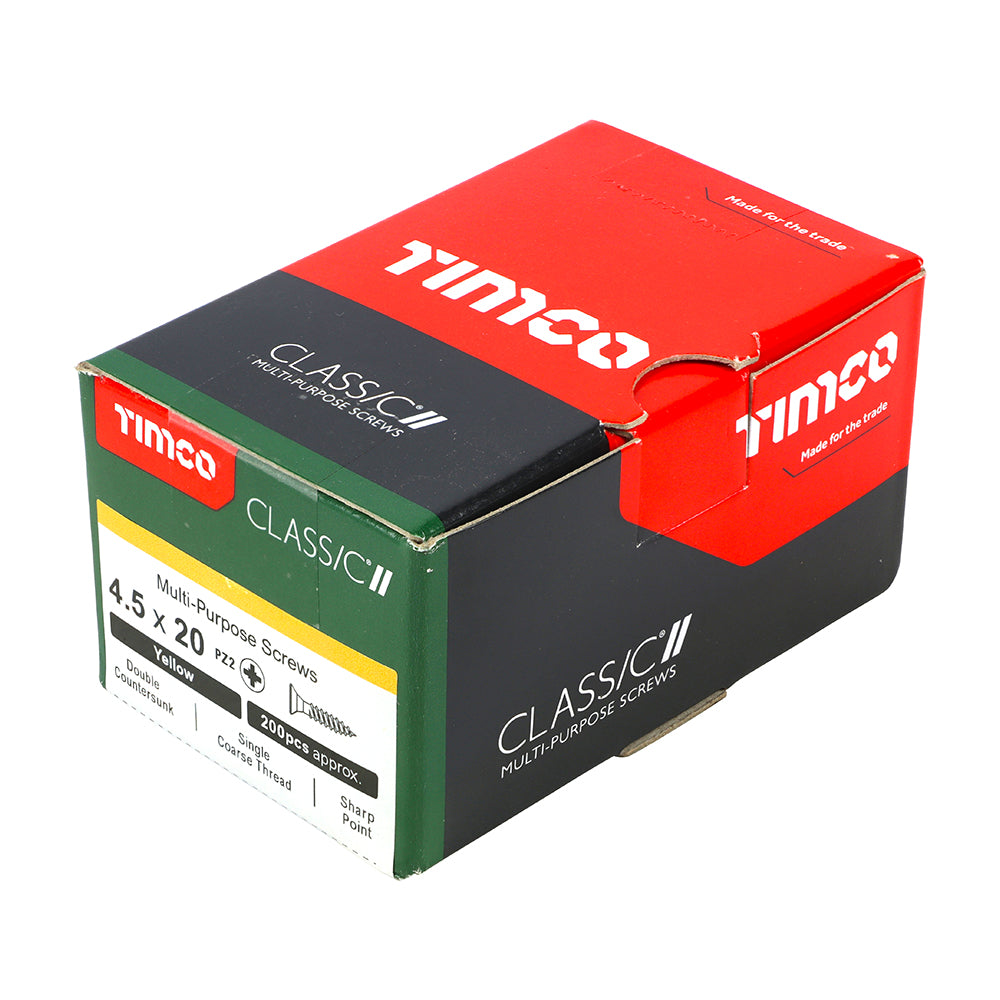 TIMCO Classic Multi-Purpose Countersunk Gold Woodscrews - 4.5 x 20 - Image