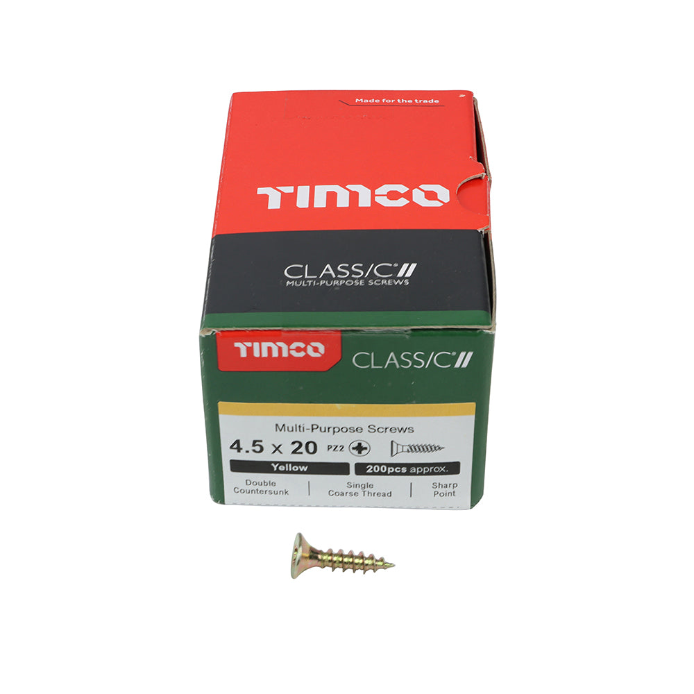 TIMCO Classic Multi-Purpose Countersunk Gold Woodscrews - 4.5 x 20 - Image