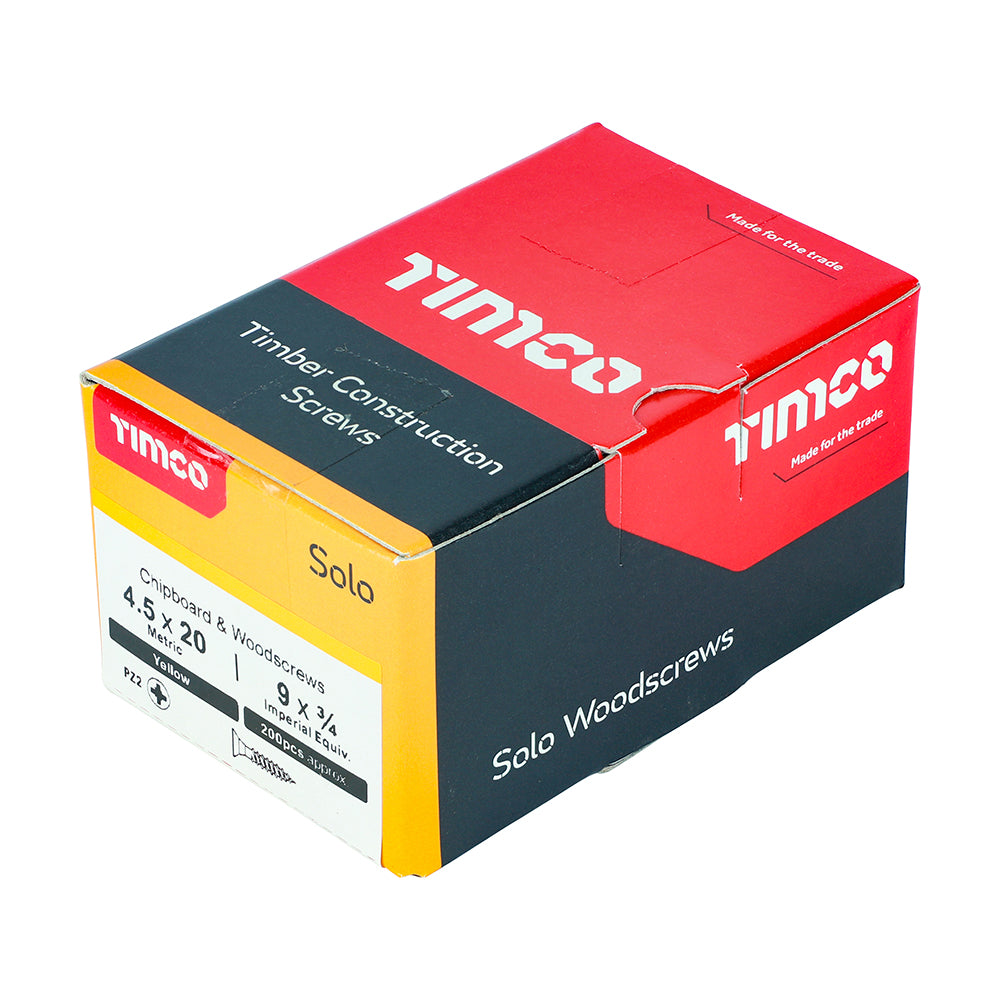 TIMCO Solo Countersunk Gold Woodscrews - 4.5 x 20 - Image