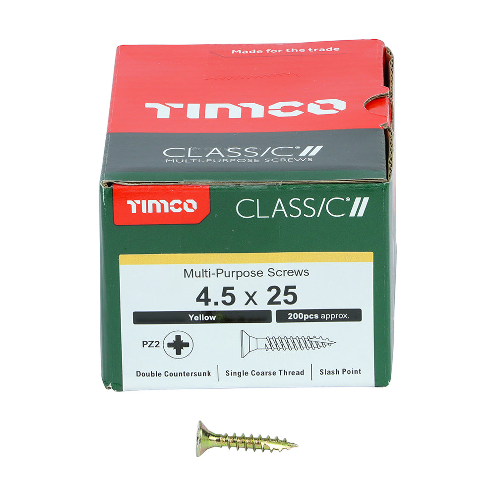 TIMCO Classic Multi-Purpose Countersunk Gold Woodscrews - 4.5 x 25 - Image