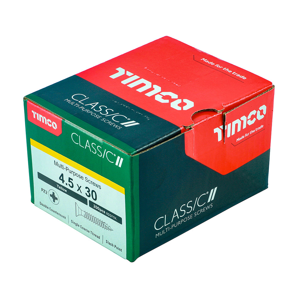 TIMCO Classic Multi-Purpose Countersunk Gold Woodscrews - 4.5 x 30 - Image