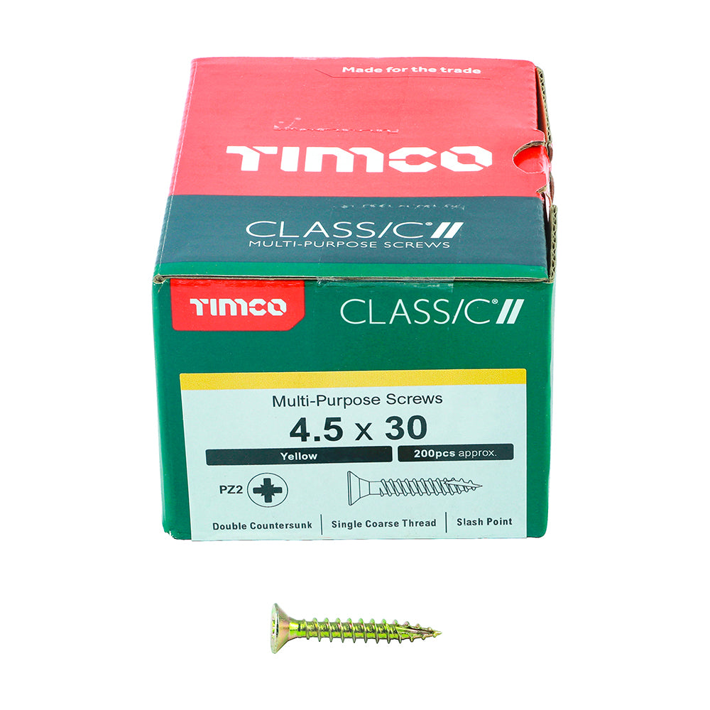 TIMCO Classic Multi-Purpose Countersunk Gold Woodscrews - 4.5 x 30 - Image