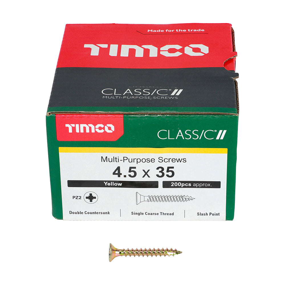TIMCO Classic Multi-Purpose Countersunk Gold Woodscrews - 4.5 x 35 - Image